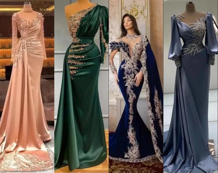 Robe de cocktail en dentelle Prom Gown Vestidos Mermaid robes longues de soirée E2023