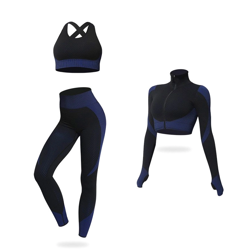 Conjuntos de fatos de treino sem costuras para mulher de 2/3 PEÇAS para leggings de fato de treino Yoga Sportswear E elasticidade do sutiã de desporto