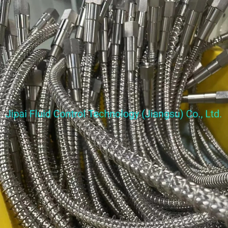 High Pressure Corrugated Hollow Flexible Metal Hose Tube Stainless Steel Quick Connect Braided Double Ferrule Hose Pipe for Gas 4000 Psi