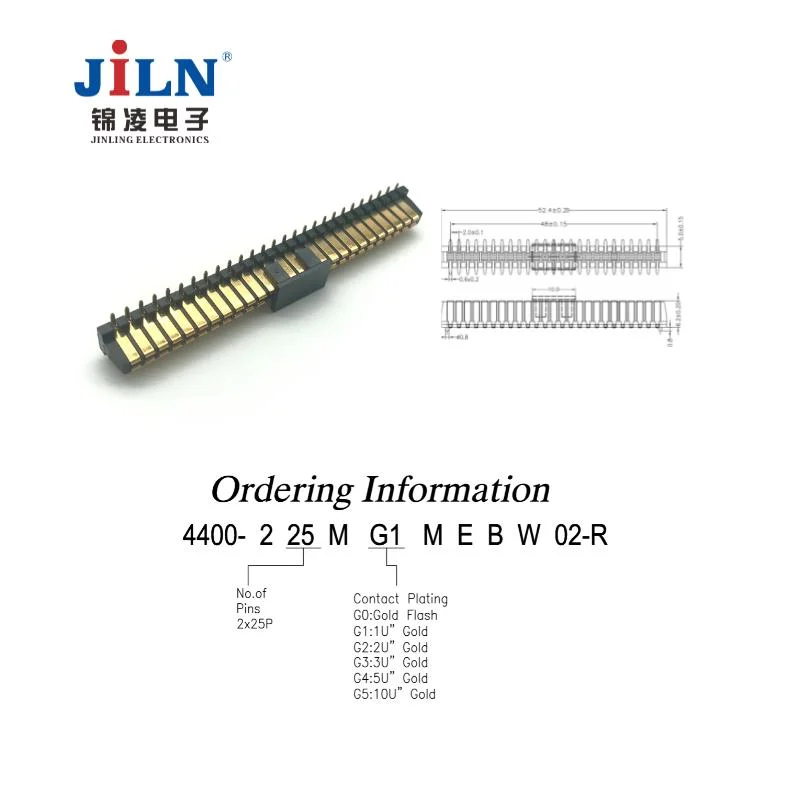 High quality/High cost performance Factory Provide Gold Plated Card Edge Connector with Cap