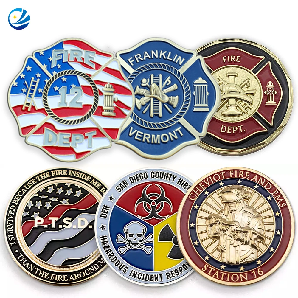 Fire Department County of Los Angeles Popular Fashion Stainless Steel Custom Firefighter Coin Jewelry