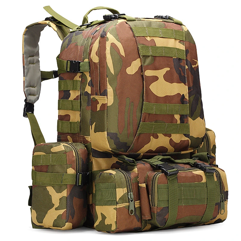 Combat Tricolor Desert Camouflage Outdoor Mountaineering Leisure Combination Backpack