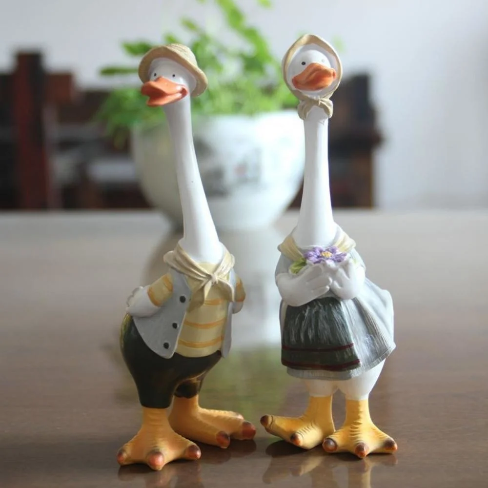 Cute Cartoon Duck Garden Statue, Garden Decorations, Outdoor Duck Statue Wyz20926