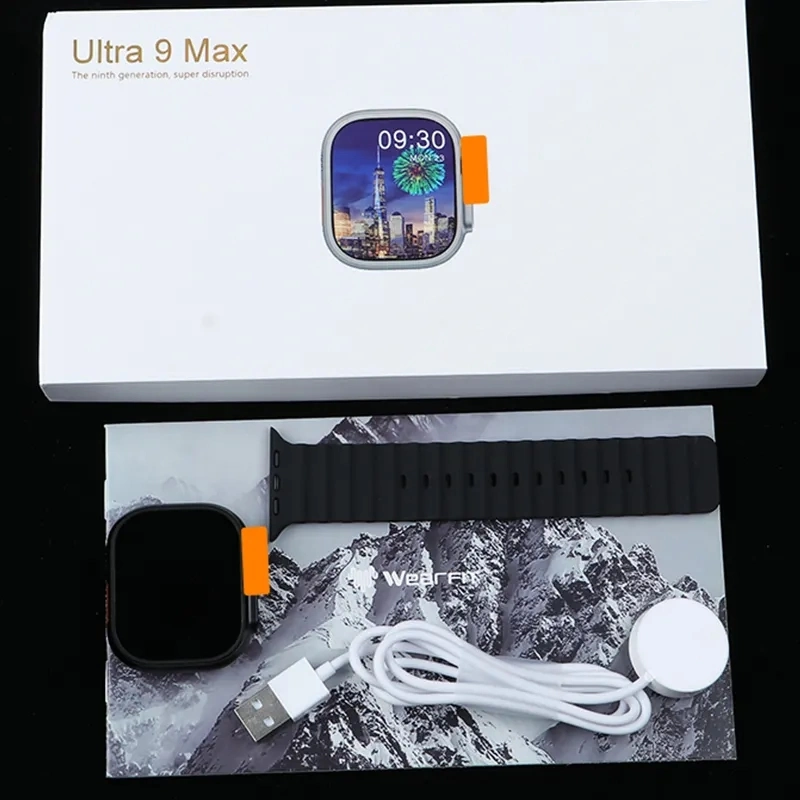 Ultra 9 Max 2,1 pulgadas pantalla AMOLED Smart Watch Android Teléfono móvil Reloj inteligente Smartwatch serie 8