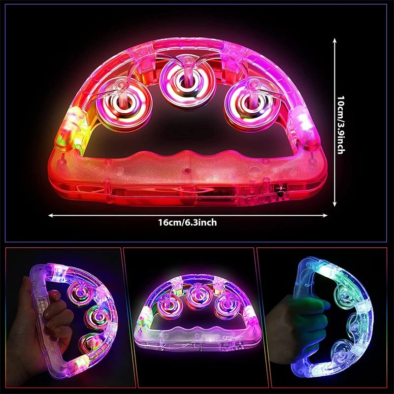 Creative Kid Handbell LED Light up Flashing Tambourine Kids Toy Handbell