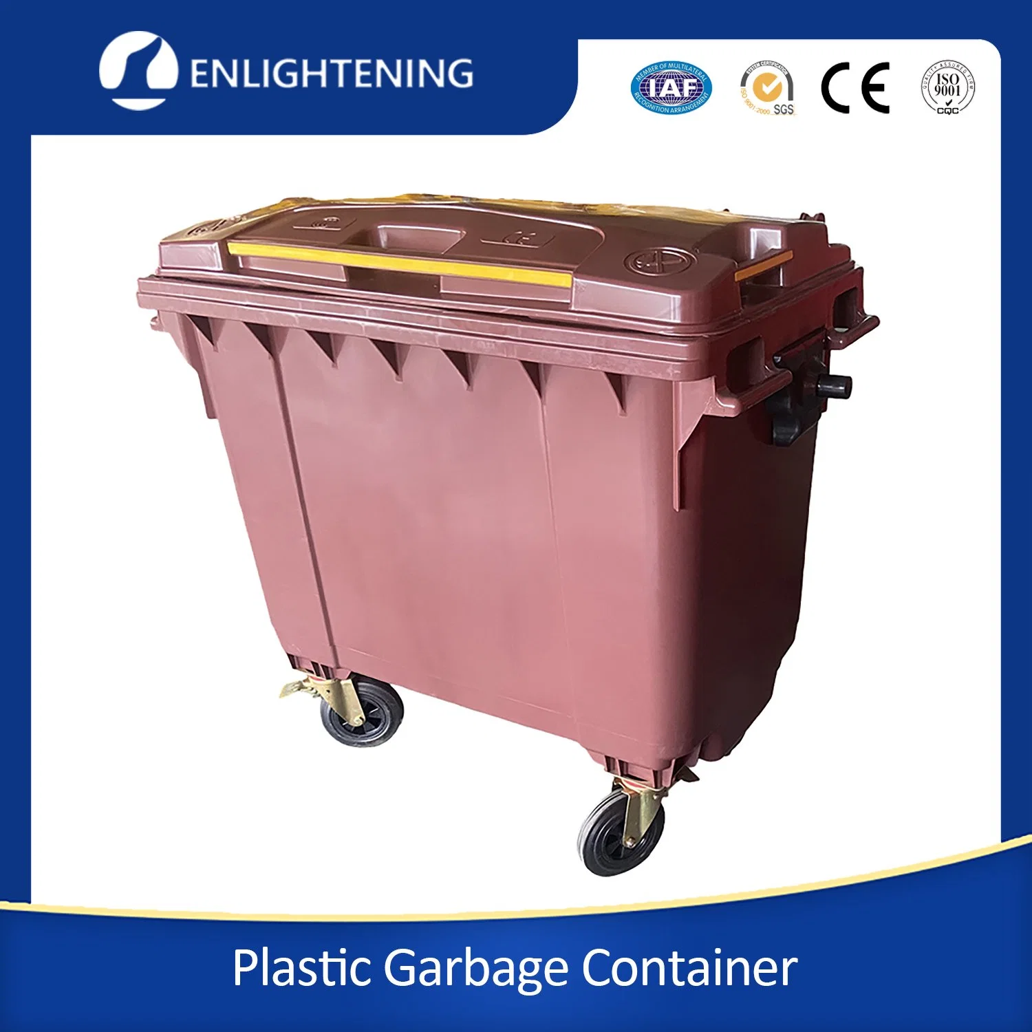 660L*1100lmm Plastic Garbage Bin Recycling Outdoor Garbage Large Pedal Garbage Bin with Wheels