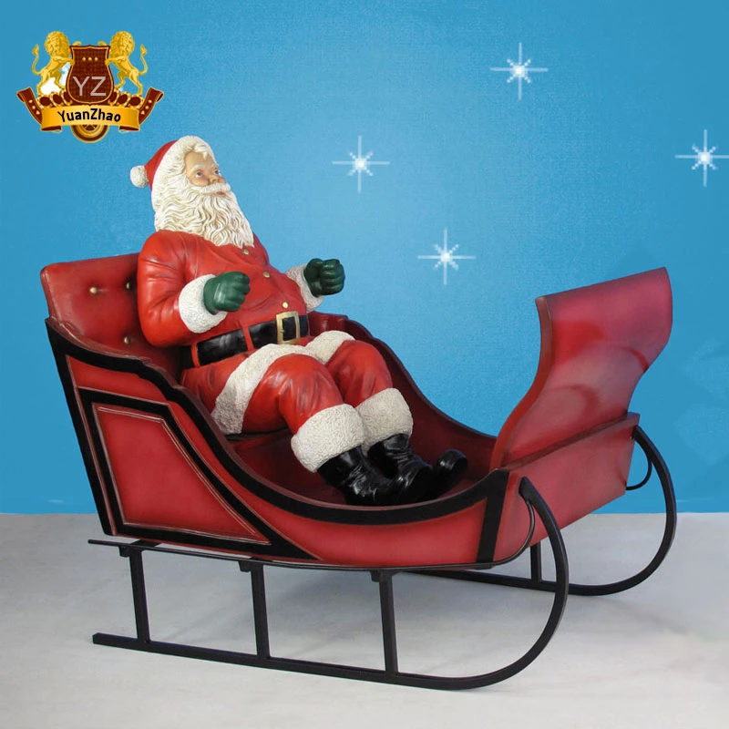 Large Christmas Holiday Decoration Fiberglass Santa Chair Christmas Santa Throne for Sitting