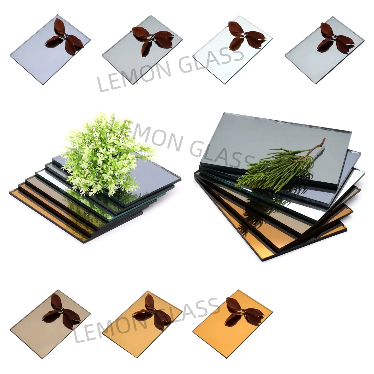 2-6 mm Bronze Double Coated Aluminum Mirror Glass