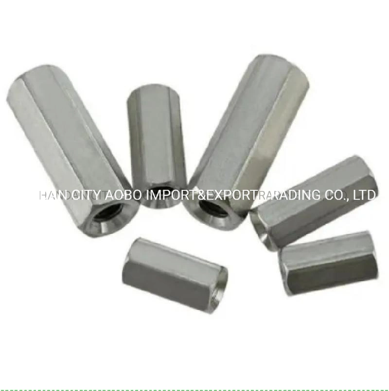 Fabricado en China una alta calidad a largo tuerca tuercas hexagonales tuercas de acoplamiento hexagonal de acero galvanizado
