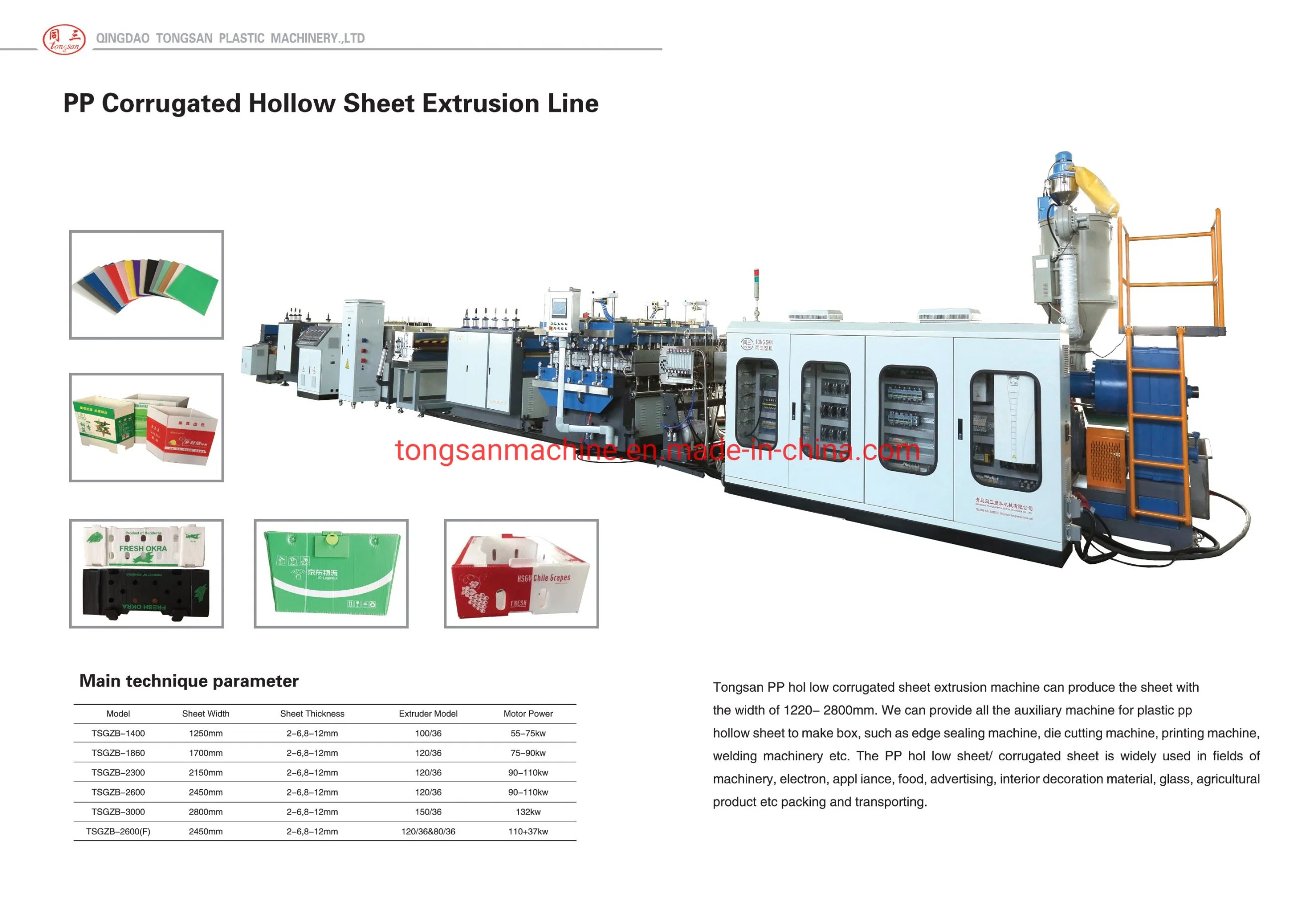 Salida de alta 0-70% Llenado Masterbatch PP Crugated hueco que hace la máquina Línea Prduction hoja