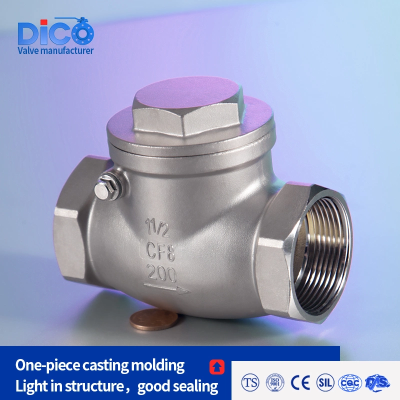 Dico Investment Casting Building Material 200wog Stainless Steel Bsp/BSPT Swing Check Valve