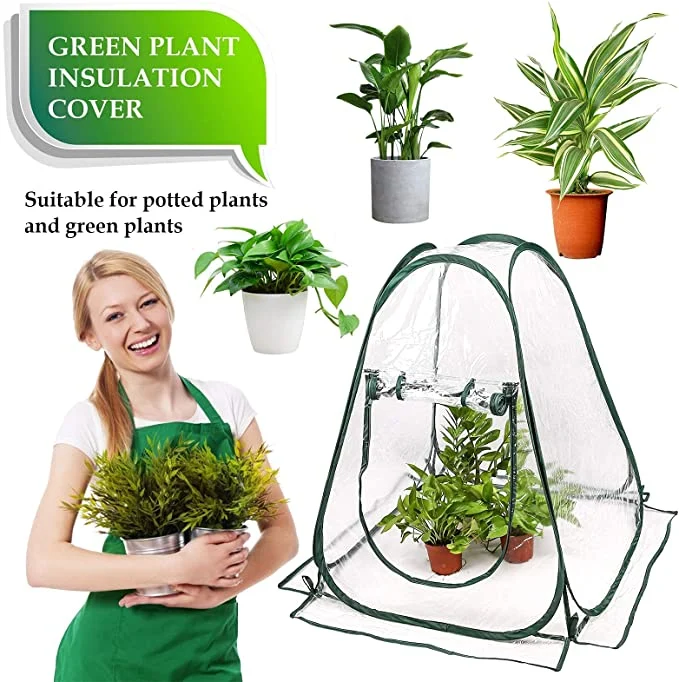 Pop up Greenhouse Cover, Transparent PVC Mini Small Grow Plant House Ten