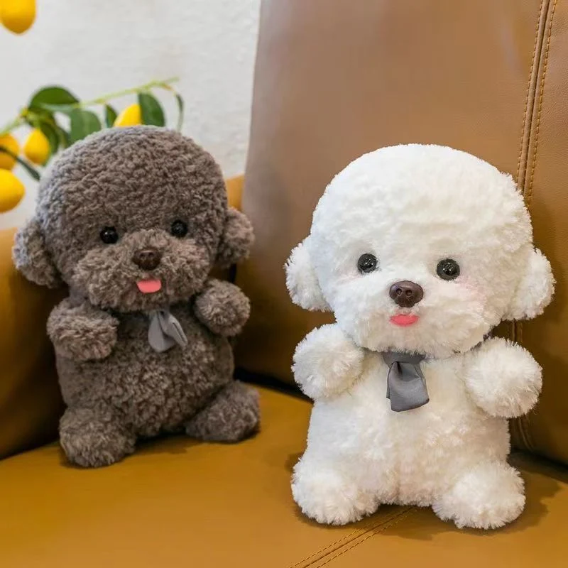 Weiße Bichon Puppe Grau Teddy Hund Plüsch Spielzeug Niedlichen Haustier Geschenk Für Ragdoll Mit Hund