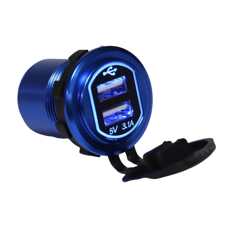 Dual Port USB Car Charger Metal Housing High Quality Portable 5V 3.1A Mobile Phone USB Car Charger