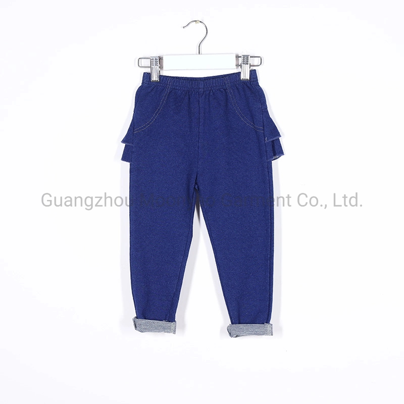 Baby Girls Jean Leggings with Skirt Ruffles for Winter Kids Wholesale/Supplier Clothing