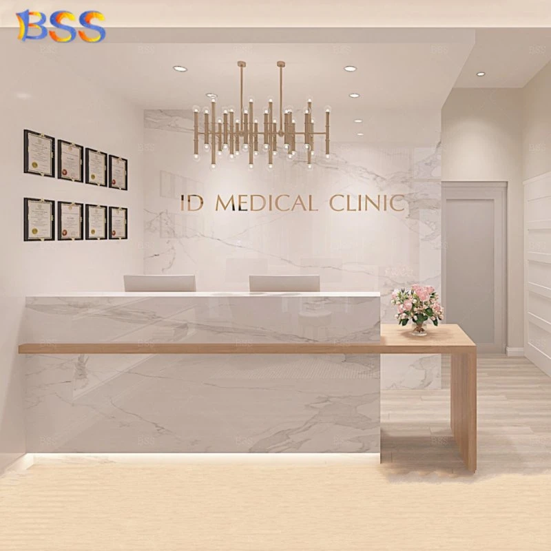 Mostrador de recepción de mármol Medical Mostrador de Recepción Salón de belleza