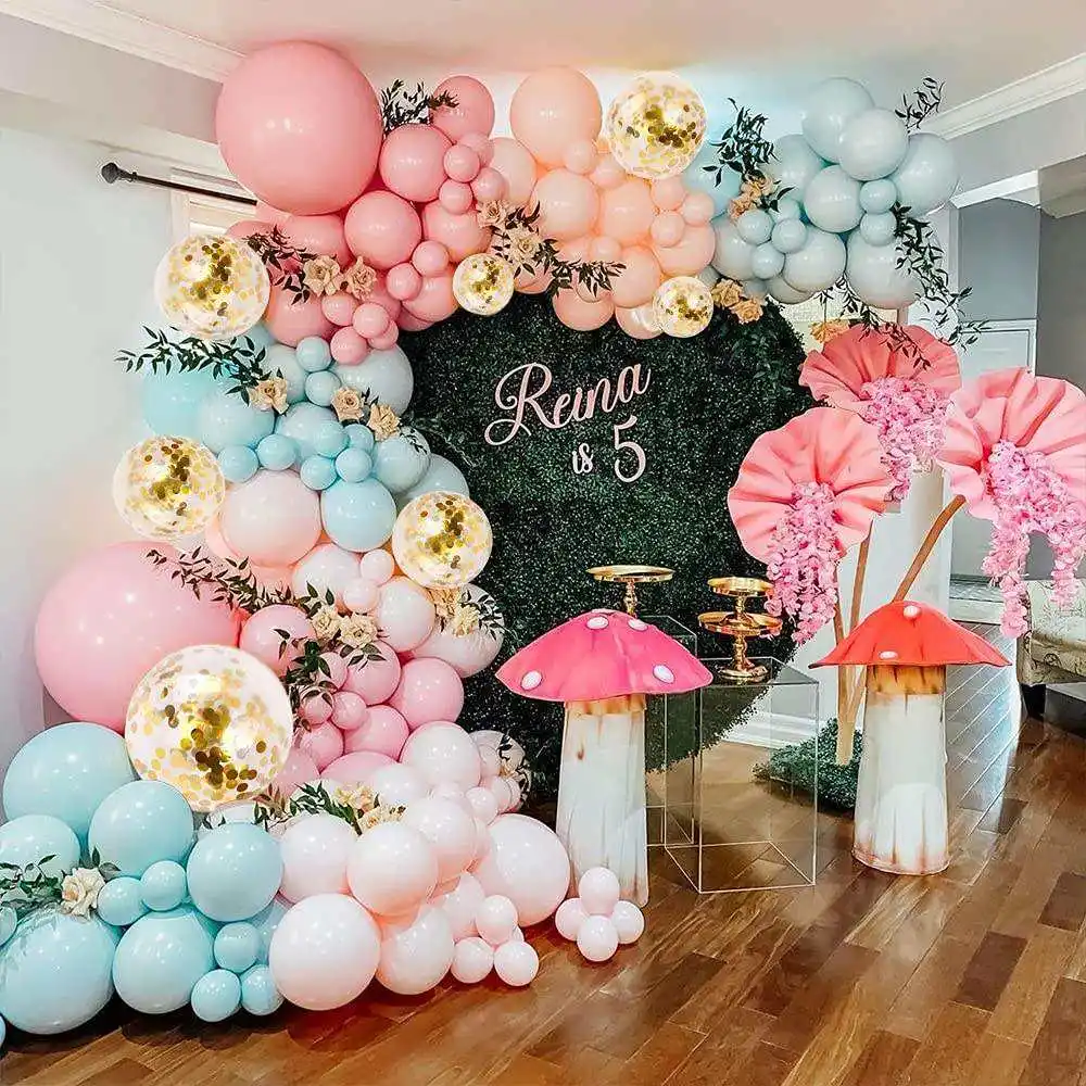 Pastel Balloons Garland Arch Kit 117 PCS Rainbow Macaron Balloon Unicorn Mermaid Party Decorations