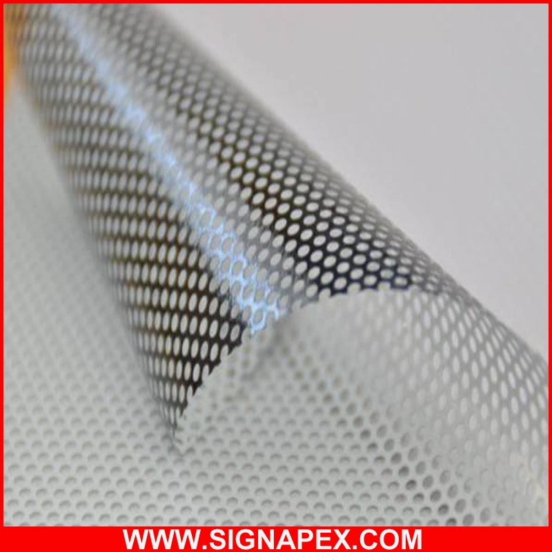 Glossy Surface Micro Perforated Vinyl Window Film Covering One Way Vision for Wide Format Printing Solvent Printer