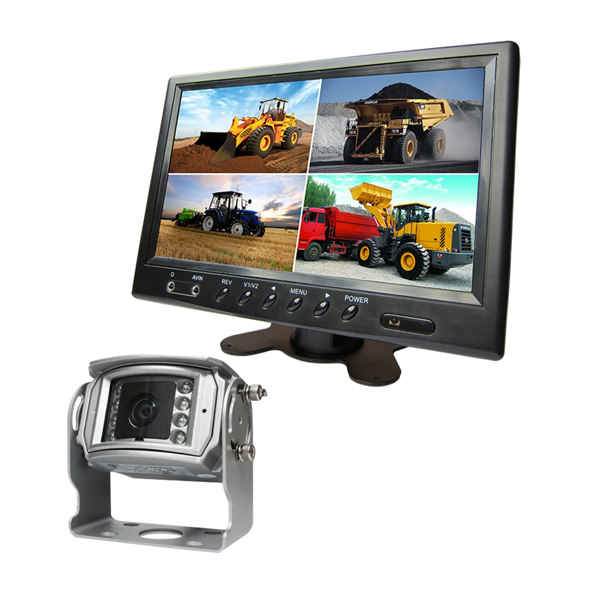 9 pouces moniteur rétroviseur 4CH Quad voiture caméra de sauvegarde de marche arrière