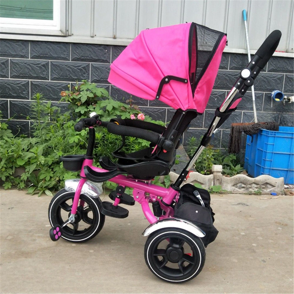 Hot Sale Kids 4 in 1 Small Tricycle 3 Wheels with a Roof