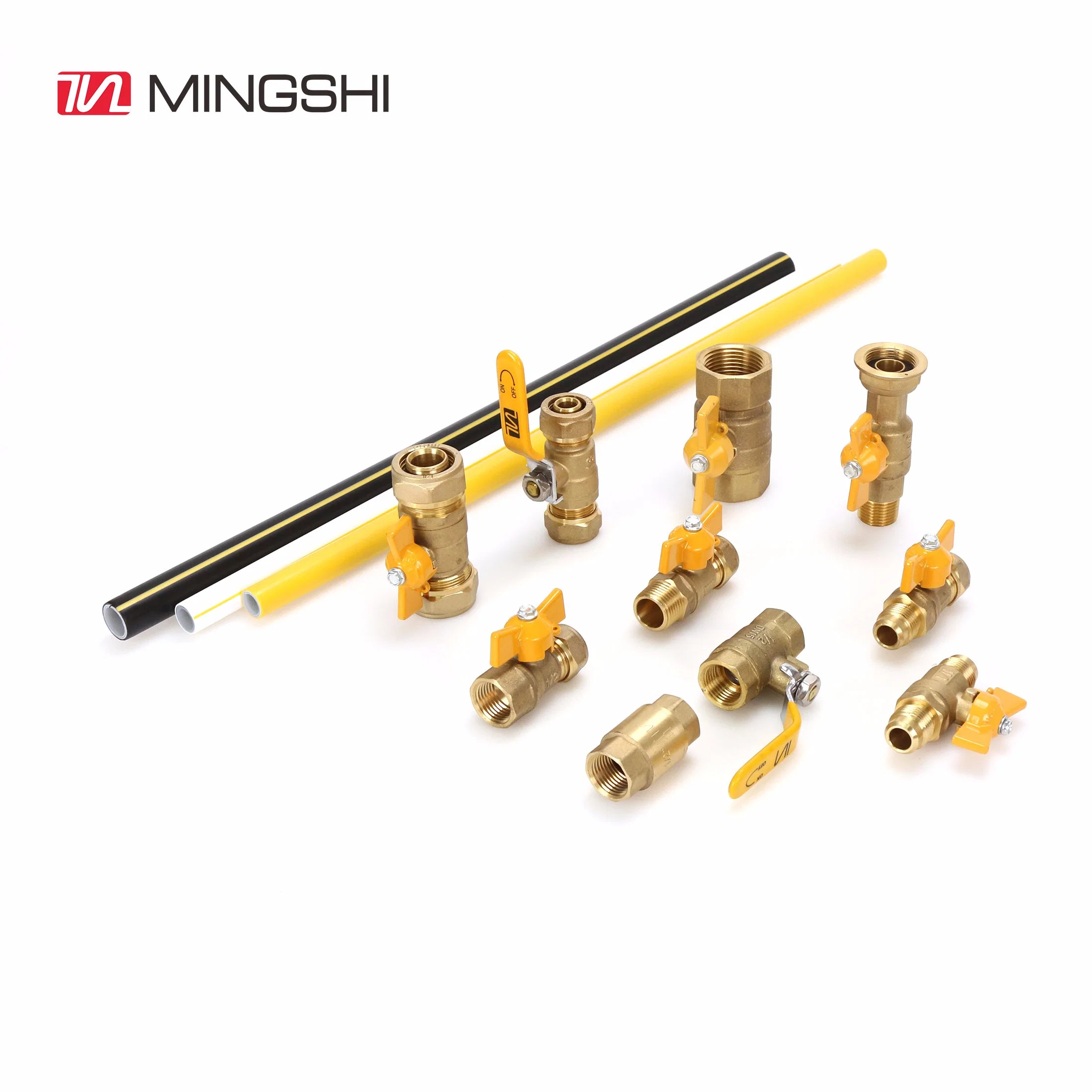 Mingshi Plumbing Materials with International Certificates for Underfloor Heating System Brass Valve Double Female Ball Valve