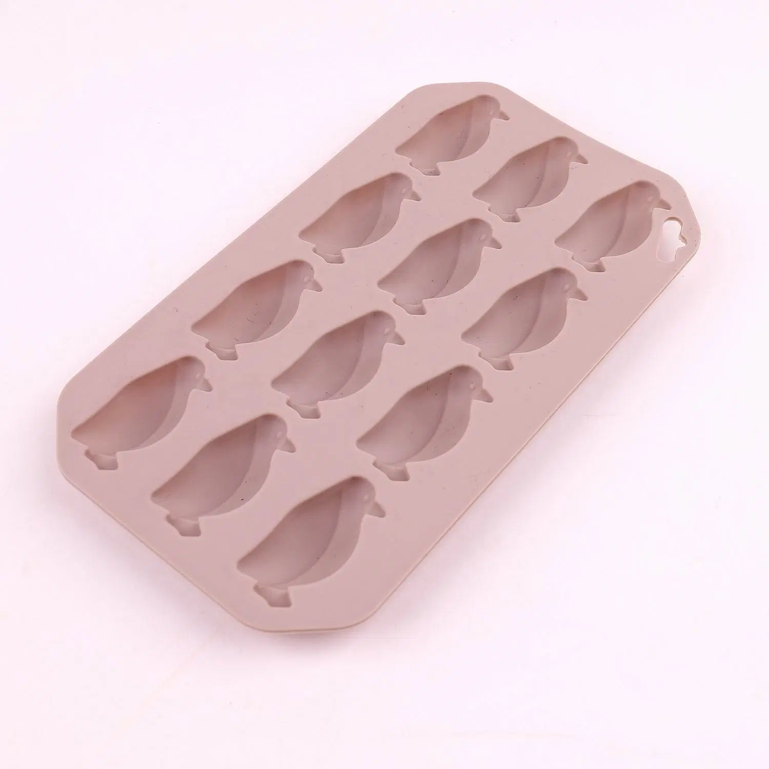 Custom Polar Bear Penguin No Spill 12 Cavity Silicone Fastener Ice Tray Mold Frozen Cube Form Box