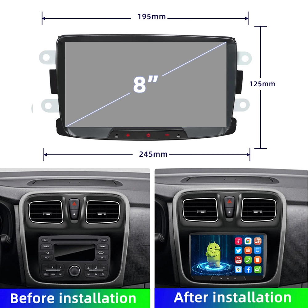 8inch 2+32GB Android Auto Capacitive Screen for Renult Duster Carplay