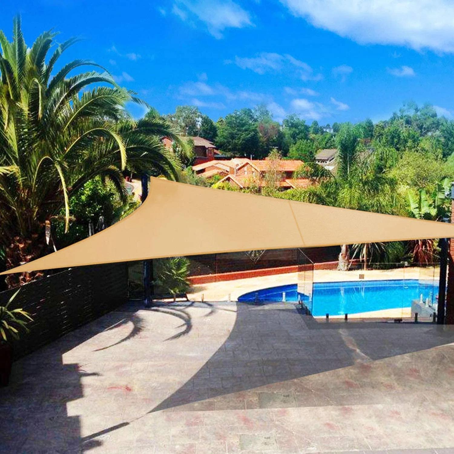Anti-UV Triángulo Terra 9 pies 10 pulgadas Toldo de vela solar para Jardín piscinas al aire libre