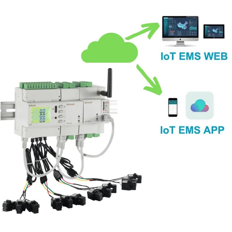 Compteur d'énergie sans fil IoT à écran LCD avec transformateur de courant à cœur divisé et Valeur de commutation température module de fuite