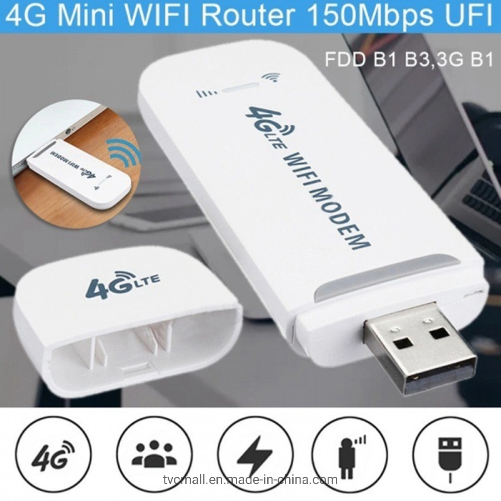 МОДЕМ 4G LTE B1 / B3 / B5 USB 150 МБИТ/С. Беспроводной маршрутизатор с мини-адаптером для мобильных устройств — белый