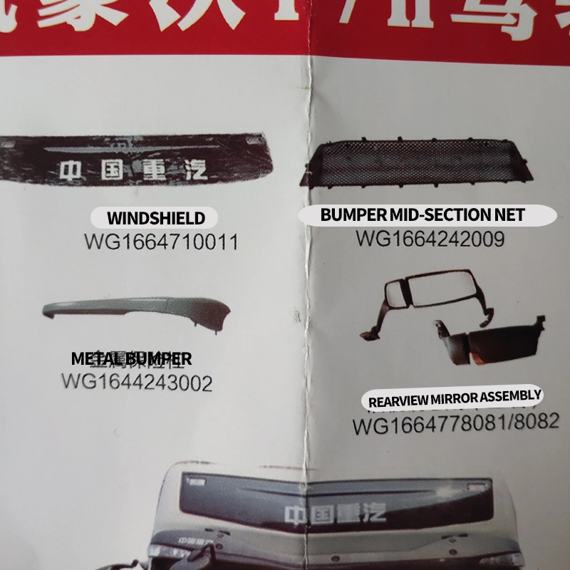 Auto Body Accessories Various Heavy Truck Accessories HOWO Cab Parts for HOWO T7h Truck