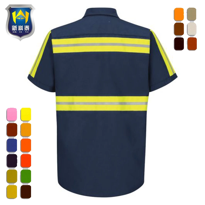 Mens Security Guard Uniform Reflective Safety Protective Shirt