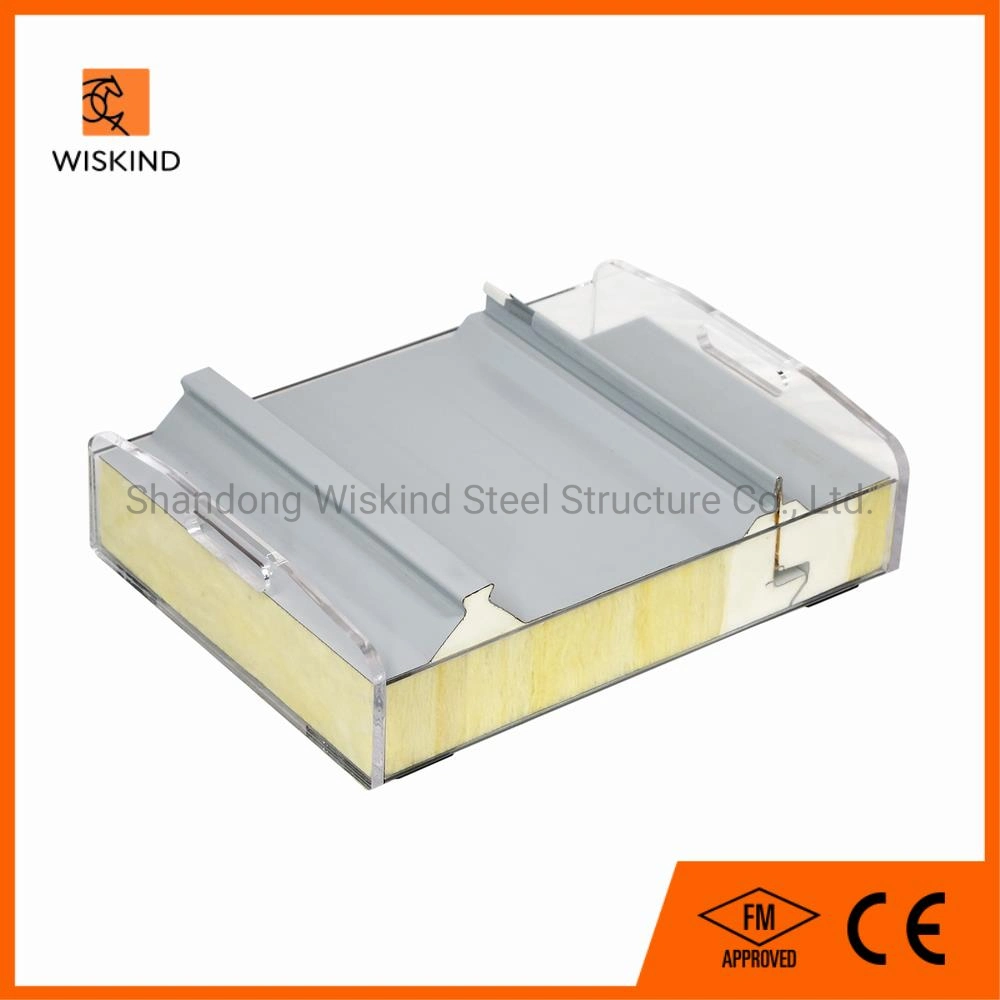 2024 High Desity/Strength/Soundproof Glass Wool +PU Wall/Roof Sandwich Board for Steel Building with CE/FM