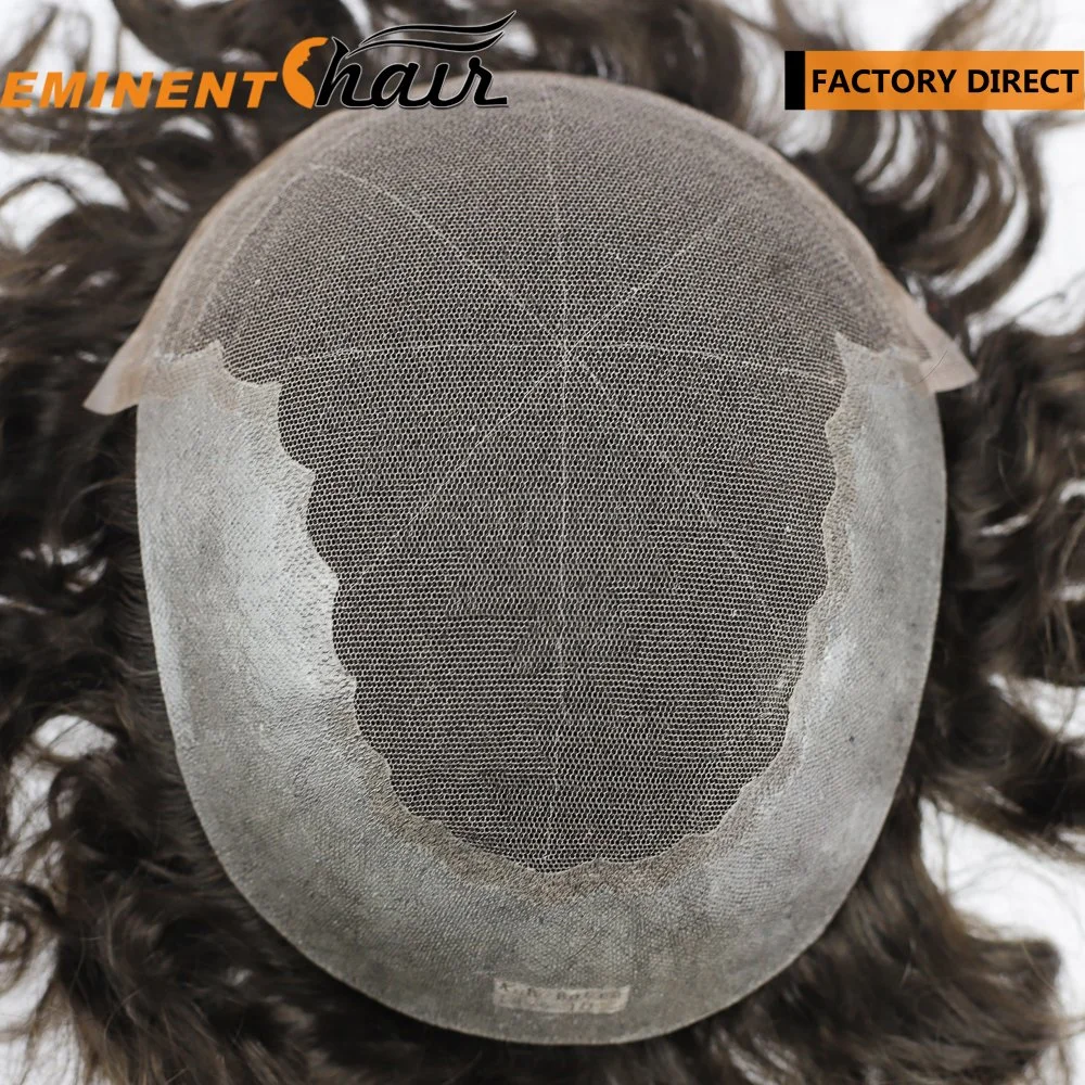 Human Hair Lace with PU Sides and Back Men's Toupee