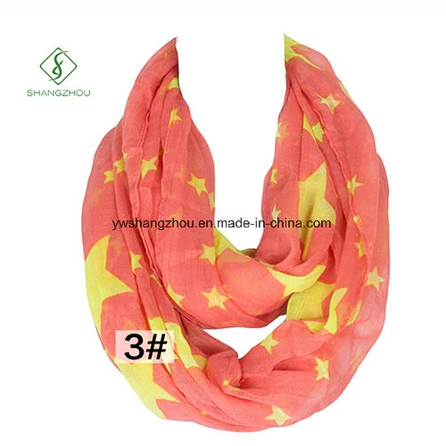 Europa viscosa Star Printed Infinity Neck Warmers Fular de moda