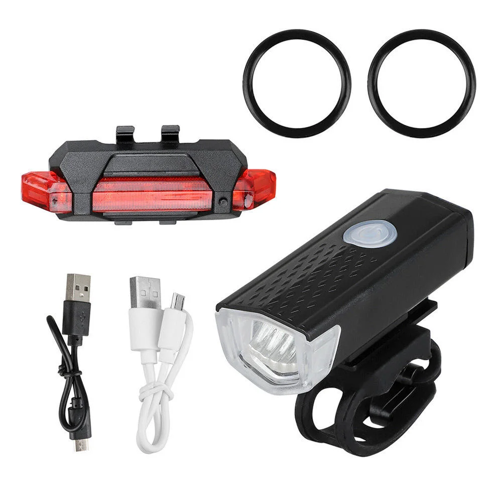 Outdoor Riding Equipment Bike Light USB Rechargeable Night Riding Lighting Waterproof Bicycle Lights Set