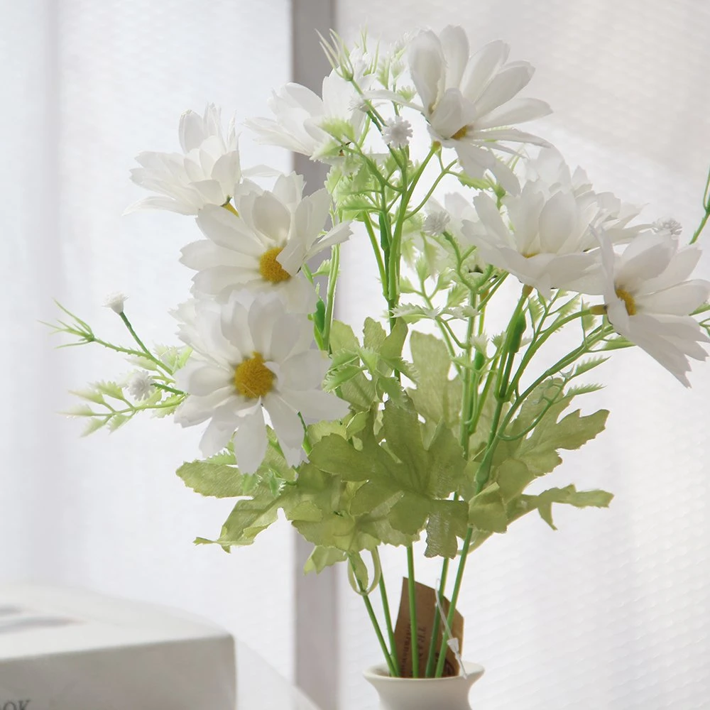 Chrysanthemum Real Touch Silk de qualité supérieure Avec tiges floquantes fleurs pour la décoration