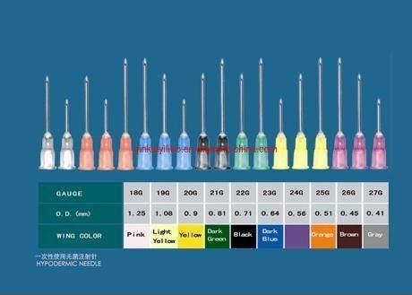 Agulha hipodérmica 21G descartável 23G