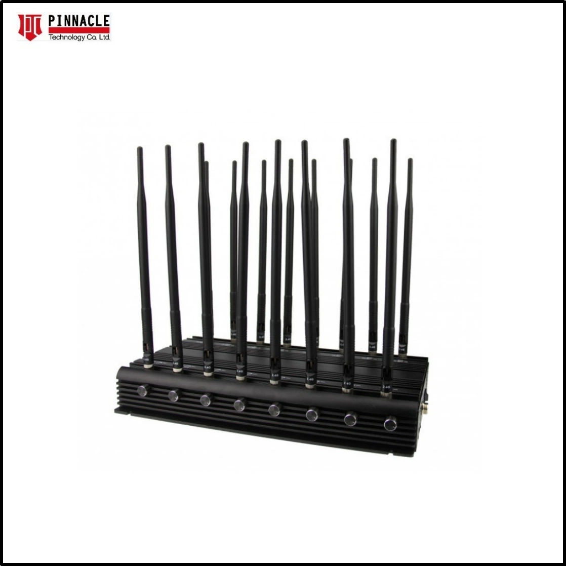 16-Antennas Desktop Mobile Phone CDMA GSM 3G 4G Wi-Fi Lojack VHF UHF Radio Signal Jammer