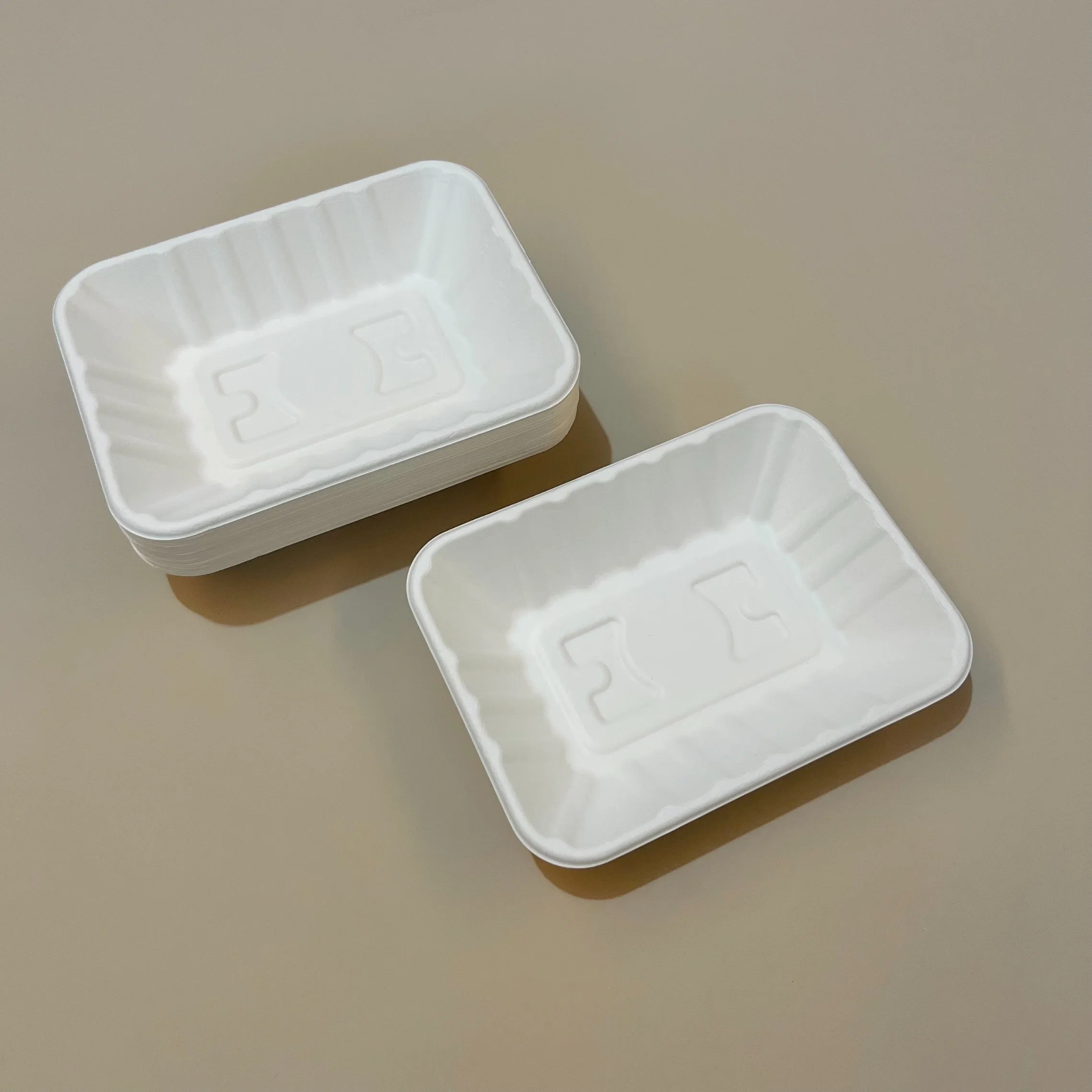 Food Packaging Container Sugarcane Pulp Material Bagasse Tableware Fruit and Vegetable Tray