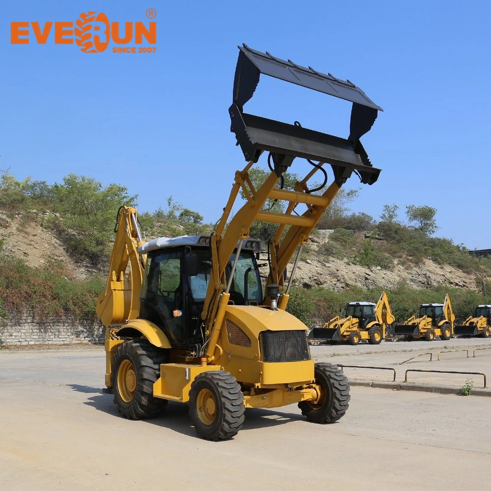 Everun ERB388 2.5ton Farm Construction Mini Wheel Backhoe Loader with Competitive price