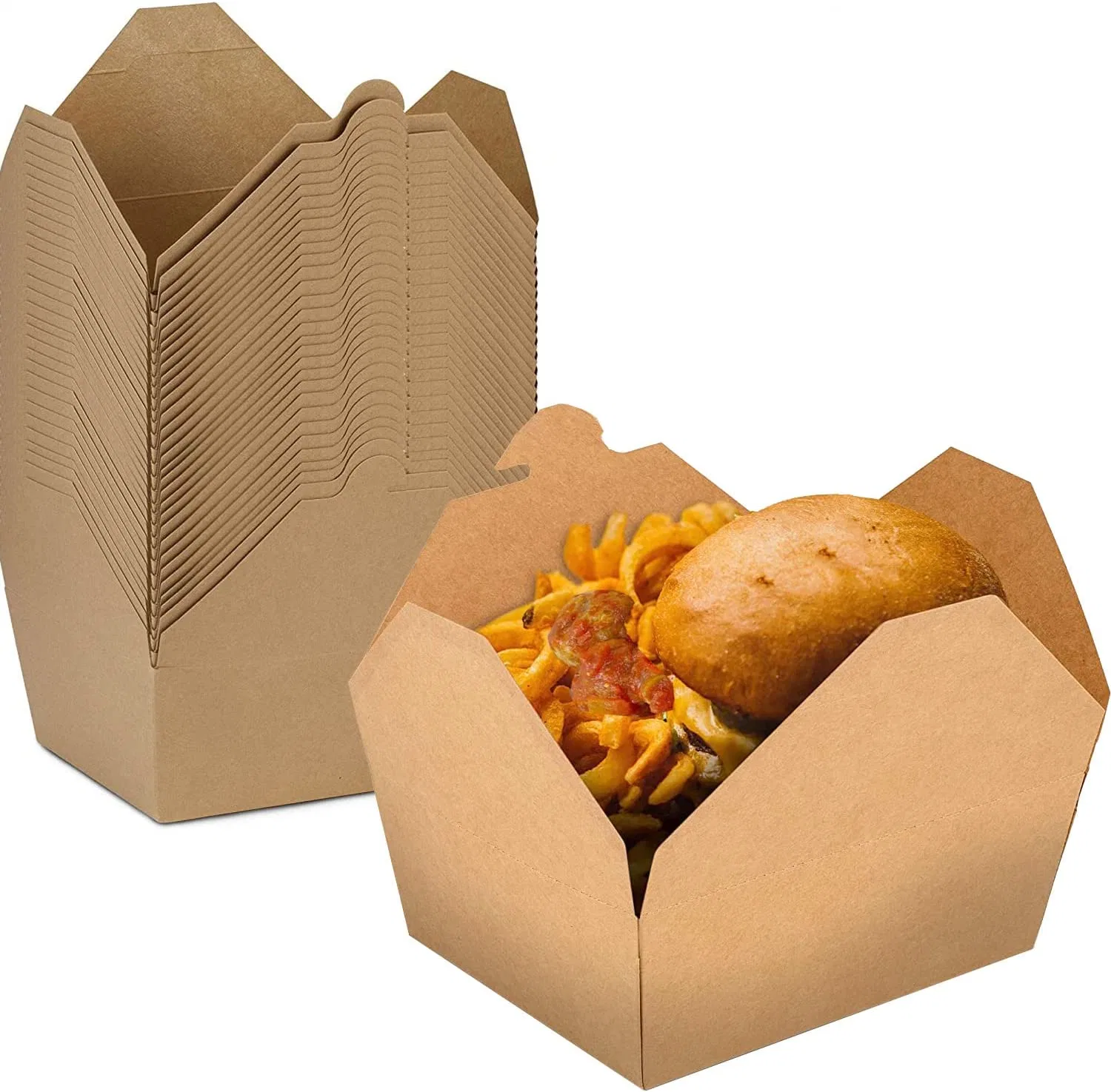 Factory Direct Recycled Material Paper Food Boxes Kraft Cookie Brown Paper Food Container