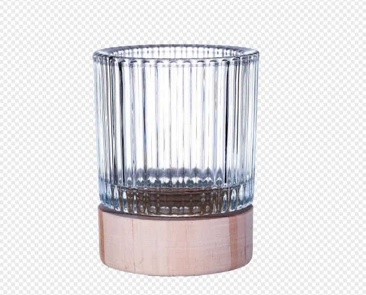 Wholesale/Supplier New Design Clear Glass Candle Holder with Wooden Bottom