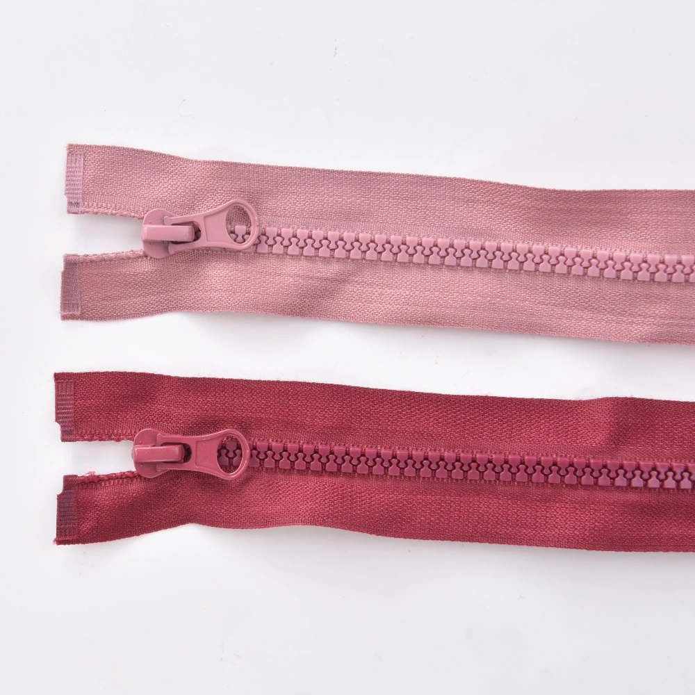 Wholesale Custom Colorful Polyester Tape Zipper Plastic Resin Zipper with Puller for Jeans, Bags, Jackets