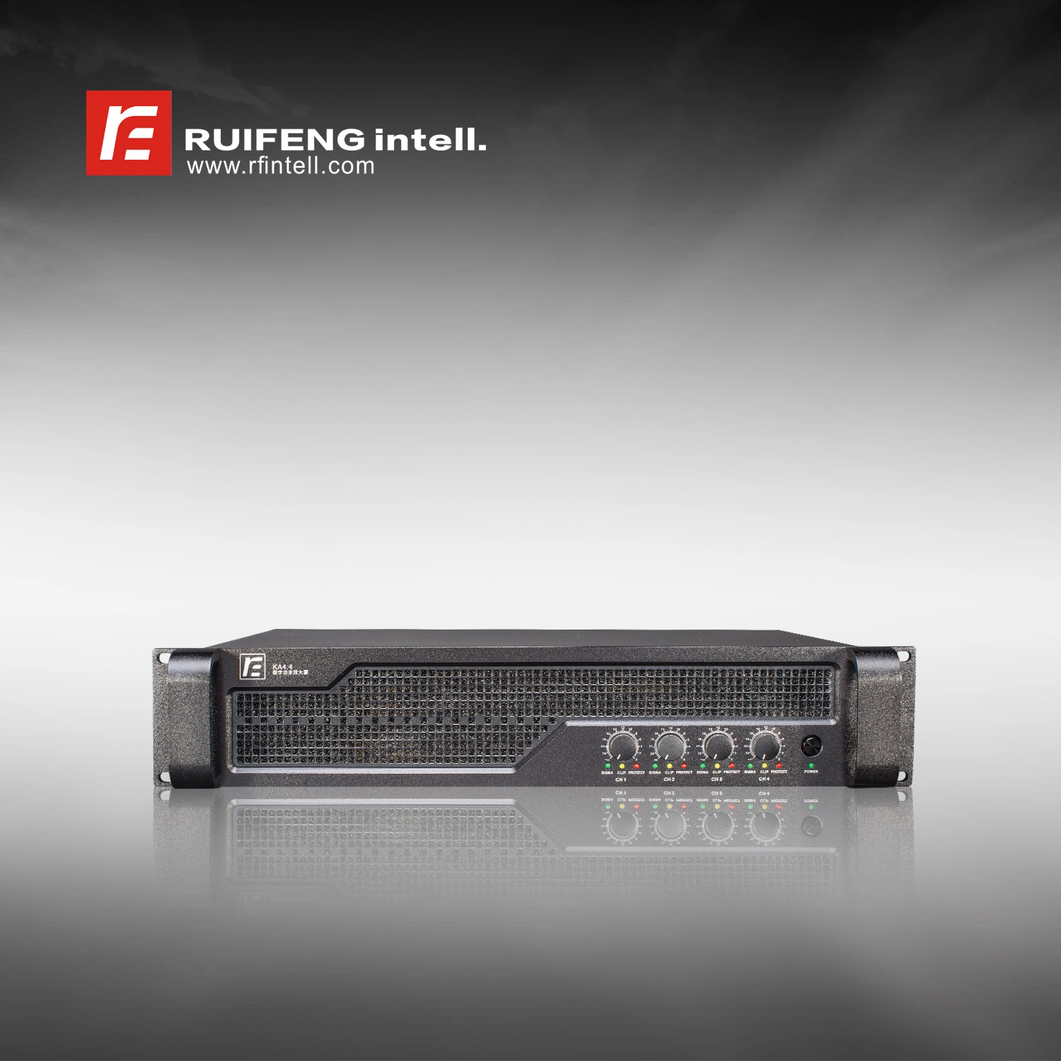 Ruifeng Professional Line Array Speaker Power Amplifier Ka4.4 with Class D Design, Low Temperature and High Efficiency Output