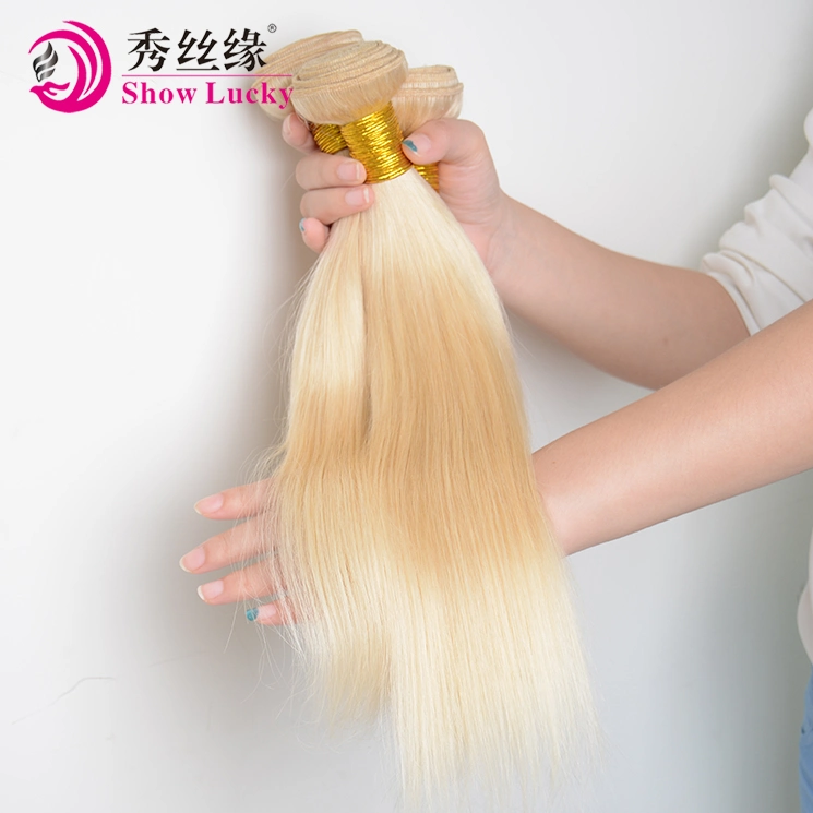 Beauty Hair Extension Peruvian Virgin Human Hair Silky Straight Blonde 613# Hair Bundles