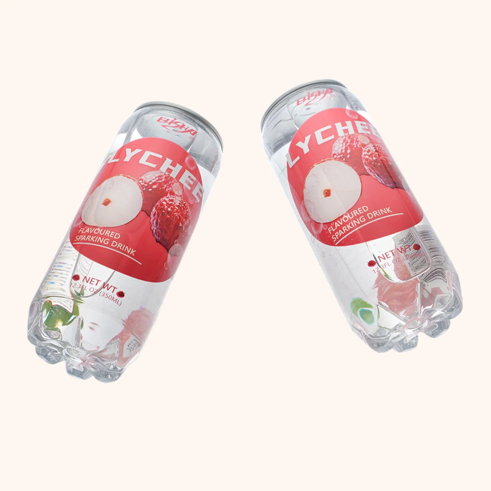 350ml Transparent Pet Carbonated Drink Soda with Lychee Flavor Soft Drink