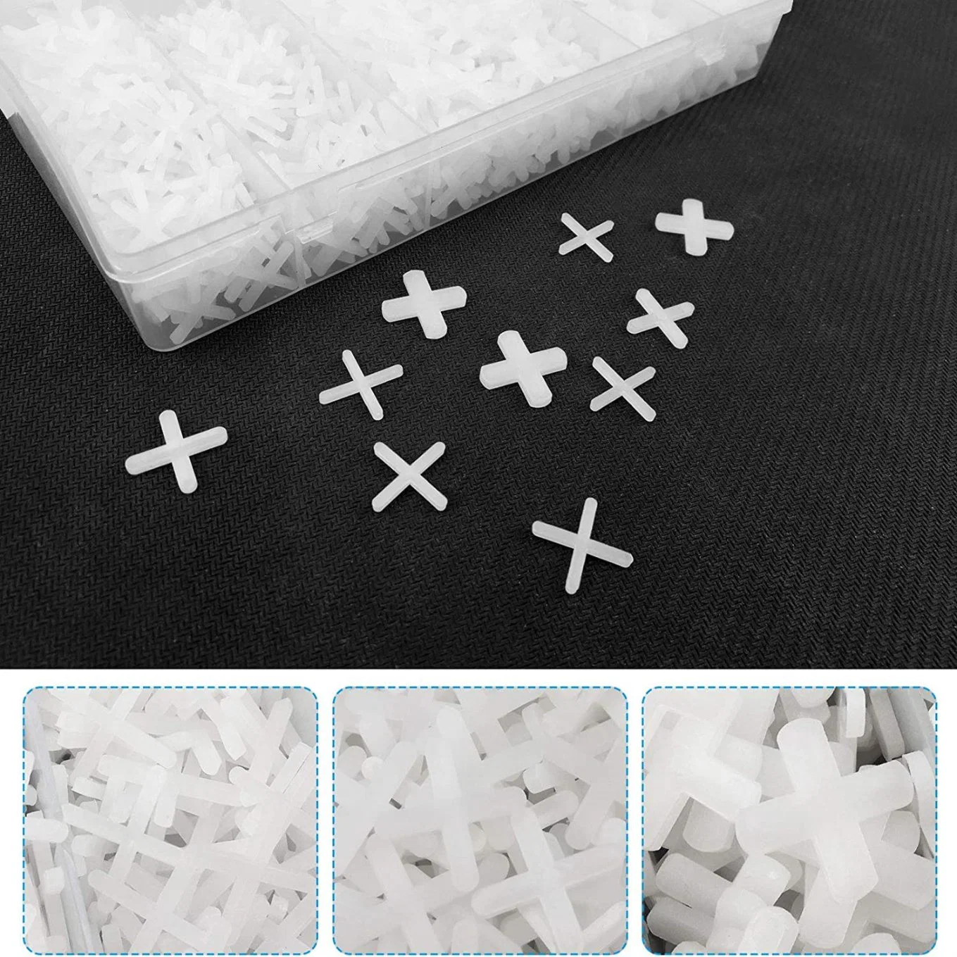 Fabricante de accesorios de mosaico cerámico fijo cuñas de Clips de Sistema de nivelación Tile separador transversal de 1mm-10mm