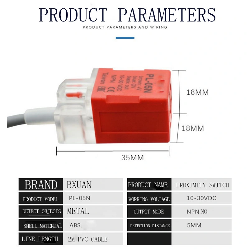 PNP NPN de 5mm de distancia de detección del interruptor del sensor de proximidad inductivos Plaza