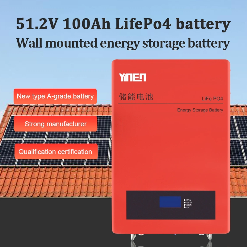 Tipo de montaje en pared JNGE Lifepo4 de alta capacidad de 48V Batería de 51,2V 100Ah 200Ah